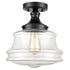 Black Glass Industrial Semi Flush Mount Ceiling Light for Hallway